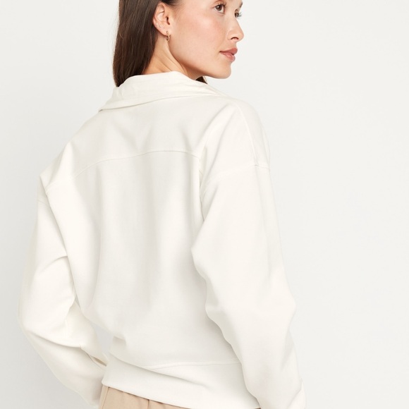 NWT OLD NAVY Dynamic Fleece Half Zip Color Magnolia Size LARGE - Picture 2 of 5